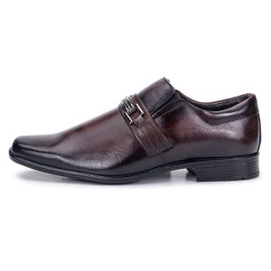 Sapato De Couro Espumado Masculino Confortável Café Berlim