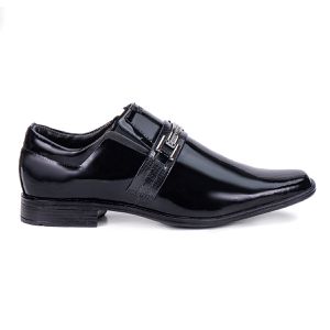 Sapato Social Masculino Couro Legítimo Verniz Preto Berlim