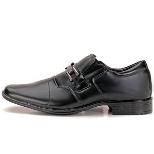 Sapato Social Masculino Em Couro Fino Preto Linha Berlim