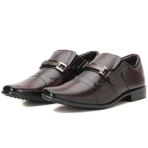 Sapato Social Masculino Em Couro Marrom Linha Berlim 