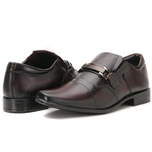 Sapato Social Masculino Em Couro Marrom Linha Berlim 