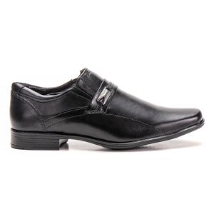 Sapato De Couro Masculino Preto Confortável Espumado Berlim