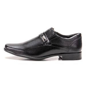 Sapato De Couro Masculino Preto Confortável Espumado Berlim