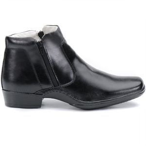 Calçado Bota Masculina Confort Em Couro Preto Kéffor New Confort