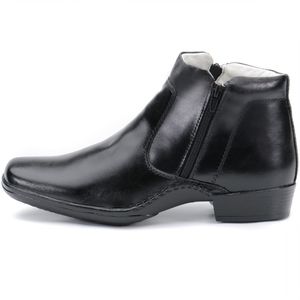Calçado Bota Masculina Confort Em Couro Preto Kéffor New Confort