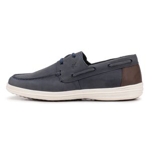 Mocassim Casual Slip On Couro Marinho Cancun