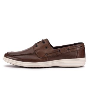 Mocassim Casual Slip On Couro Marrom Cancun