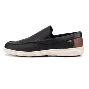 Mocassim Casual Couro Legítimo Preto Cancun