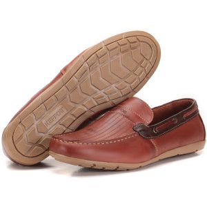 Mocassim Masculino Em Couro Cor Mogno Caribe Kéffor