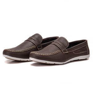Mocassim Masculino De Couro Marrom Leve Confortável Caribe