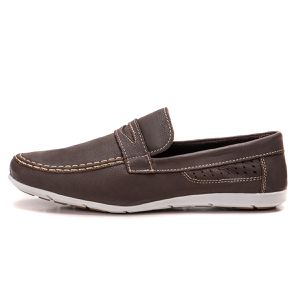 Mocassim Masculino De Couro Marrom Leve Confortável Caribe