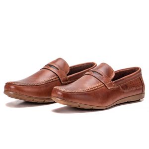 Mocassim Masculino De Couro Mogno Leve Confortável Caribe