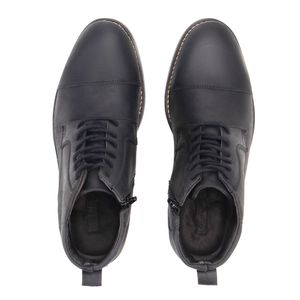 Bota Masculina Couro Preto Confortável Chelsea 