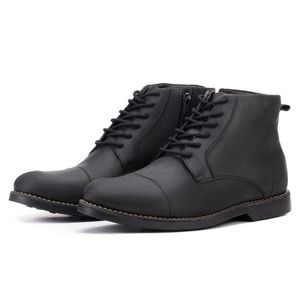 Bota Masculina Couro Preto Confortável Chelsea 
