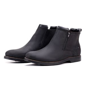 Bota Chelsea Masculina Bico Redondo Preto Confortável