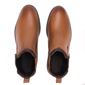 Bota Chelsea Masculina Bico Redondo Caramelo Confortável