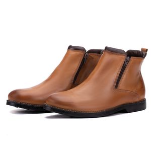 Bota Chelsea Masculina Bico Redondo Caramelo Confortável