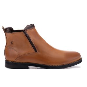 Bota Chelsea Masculina Bico Redondo Caramelo Confortável