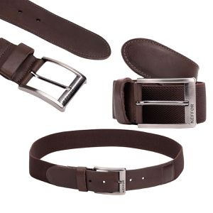 Cinto Masculino Couro e Elástico Marrom CT115