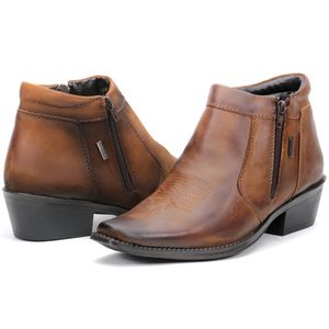 Bota Masculina Em Couro Bico Fino Kéffor Linha Comitiva