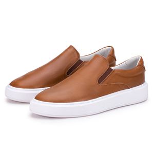 Mocassim Compass 305 De Couro Terracota Confortável Casual 