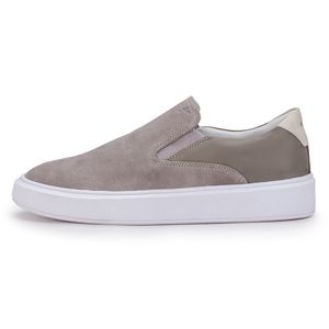 Mocassim Compass 305 De Couro Cinza Confortável Casual