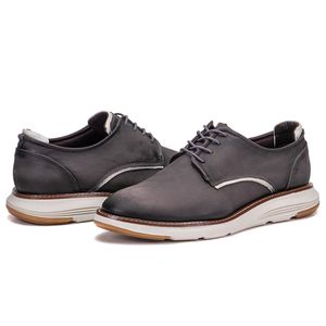 Sapato Casual Masculino De Couro Cinza Copenhagen
