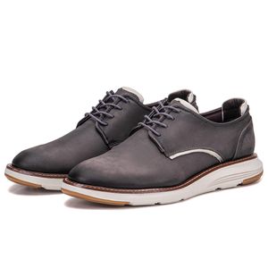 Sapato Casual Masculino De Couro Cinza Copenhagen