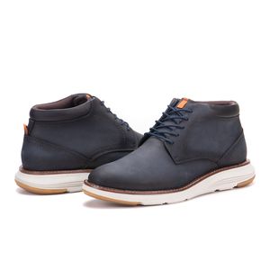 Sapato Casual Masculino De Couro Marinho Copenhagen
