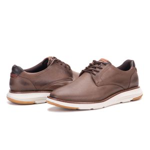 Sapato Casual De Couro Masculino Com Cadarço Marrom Copenhagen