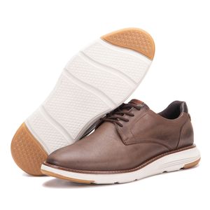 Sapato Casual De Couro Masculino Com Cadarço Marrom Copenhagen