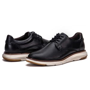 Sapato Casual De Couro Masculino Com Cadarço Preto Copenhagen