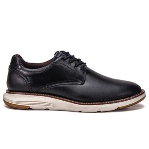 Sapato Casual De Couro Masculino Com Cadarço Preto Copenhagen