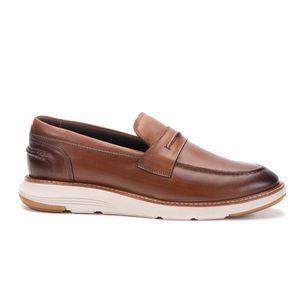 Sapato Casual De Couro Masculino Mocassim Marrom Copenhagen
