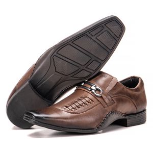 Sapato De Couro Executivo Marrom Macio Forro De Couro Detroit