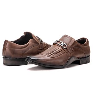 Sapato De Couro Executivo Marrom Macio Forro De Couro Detroit