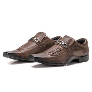 Sapato De Couro Executivo Marrom Macio Forro De Couro Detroit