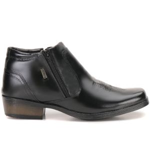 Bota Country Masculina Em Couro Kéffor Preto Linha Arizona Country
