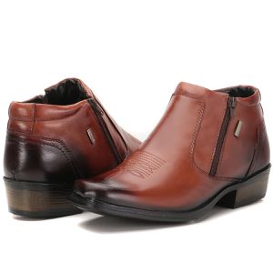 Bota Masculina Em Couro Kéffor Cor Mogno Linha Arizona Country