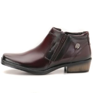 Bota Masculina Em Couro Country Salto 5cm Marrom Arizona Country