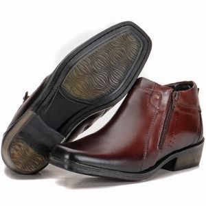 Bota Social Country Em Couro Cor Castanho Linha Arizona Country