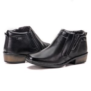 Bota de Couro Legítimo Social Country Preto Arizona Country