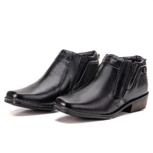 Bota de Couro Legítimo Social Country Preto Arizona Country