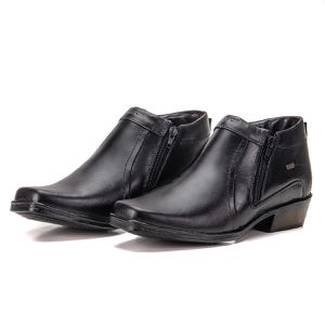 Bota Social De Couro Bico Quadrado Preto Arizona Country