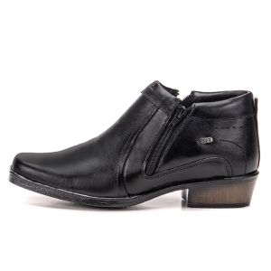 Bota Social De Couro Bico Quadrado Preto Arizona Country