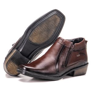 Bota De Couro Masculina Social Country Marrom Macia Arizona