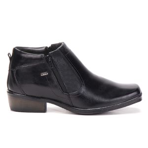 Botinha Social Masculina Couro Legítimo Preto Arizona Country