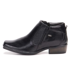 Botinha Social Masculina Couro Legítimo Preto Arizona Country