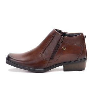 Botinha Social Masculina Couro Legítimo Café Arizona Country