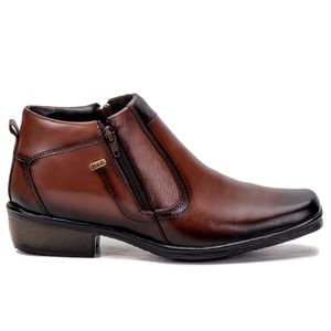 Botinha Social Masculina Couro Legítimo Mogno Arizona Country